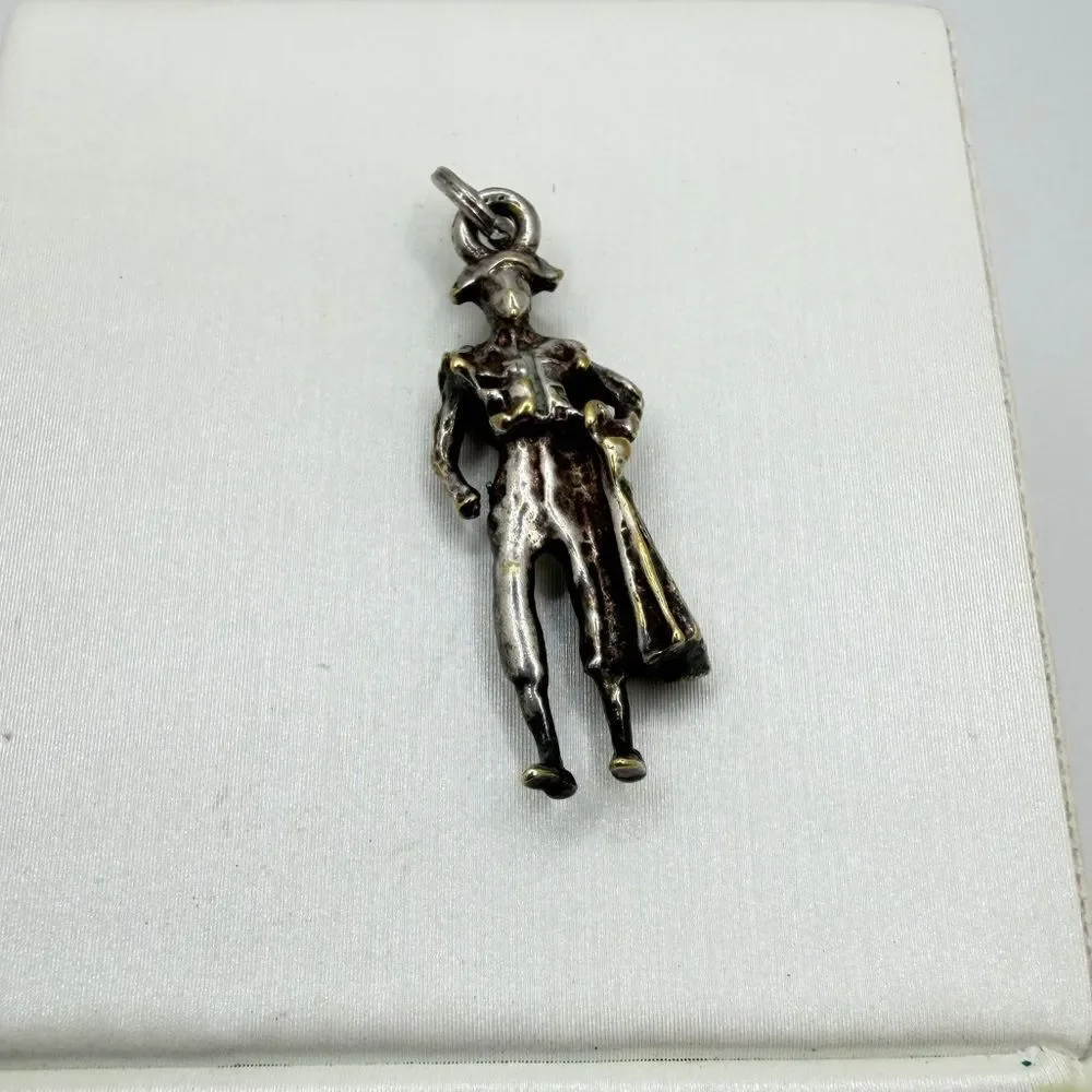 Silver tone metal Vintage Matador Charm/Pendant!‎